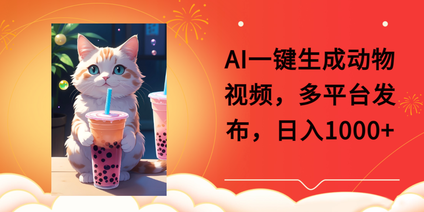 AI一键生成动物搞笑视频，多平台发布，轻松破千万播放，日入2000+_网创工坊