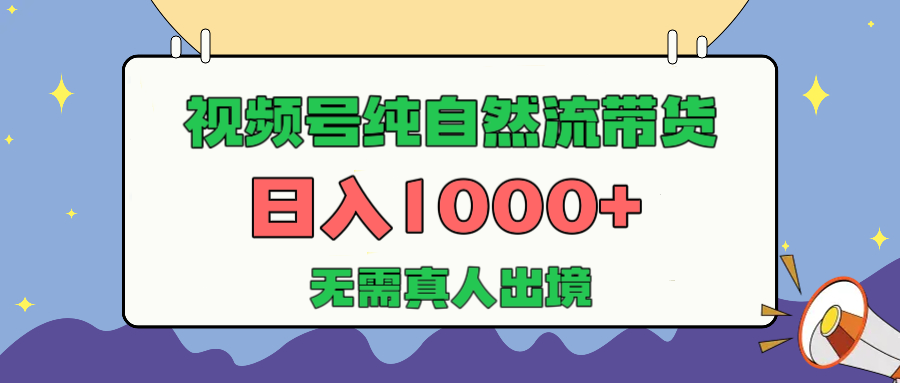 视频号纯自然流带货，日入1000+，无需真人出境，新手小白也可操作_网创工坊