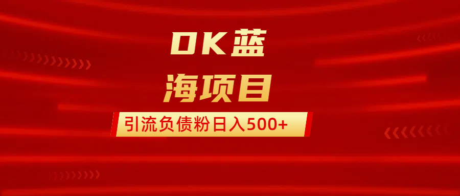 DK蓝海项目  通过，抖音，快手，小红书，引流负债粉日入500+_网创工坊