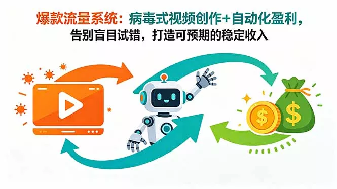 爆款流量系统:病毒式视频创作+自动化盈利,告别盲目试错,打造可预期的稳定收入-知峰社
