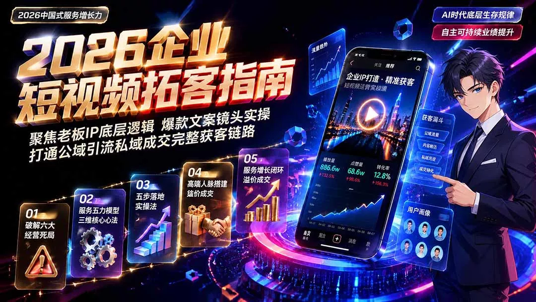 2026AI时代服务增长力实战课-无水印|五力模型三维心法教学,破解门店客源流失低价内卷实现长效业绩增长-知峰社
