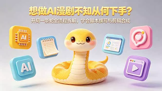 想做AI漫剧不知从何下手?开局一条蛇全流程拆解,学会脚本撰写与剪辑合成-知峰社