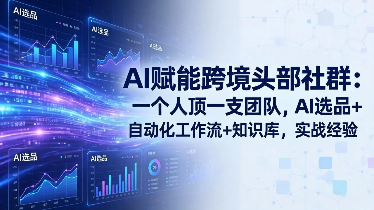AI赋能跨境头部社群-更新5月:一个人顶一支团队,AI选品+自动化工作流+知识库,实战经验-知峰社