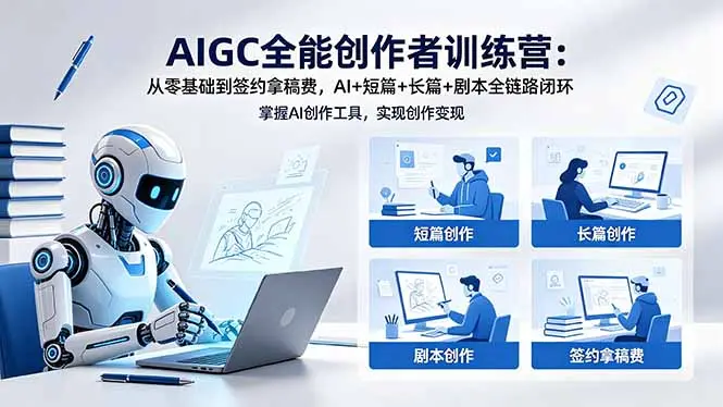 AIGC全能创作者训练营:从零基础到签约拿稿费,AI+短篇+长篇+剧本全链路闭环-知峰社