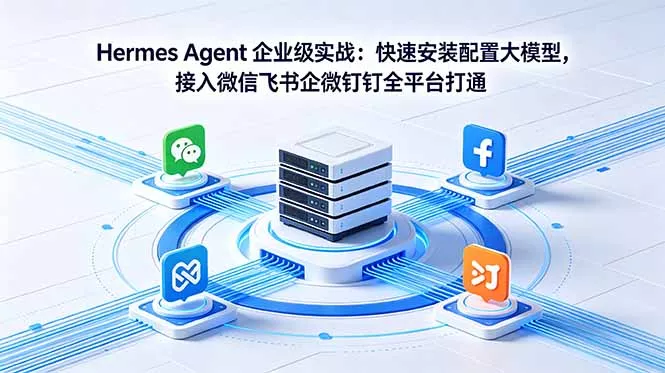Hermes Agent 企业级实战:快速安装配置大模型,接入微信飞书企微钉钉全平台打通-知峰社