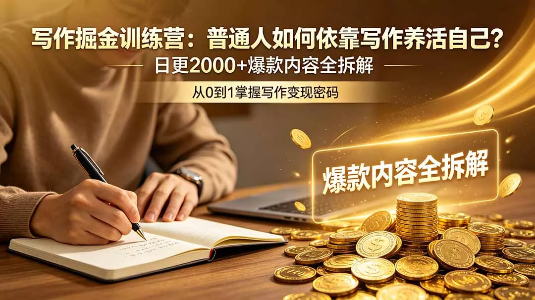 写作掘金训练营:普通人如何依靠写作养活自己?日更2000+爆款内容全拆解-知峰社