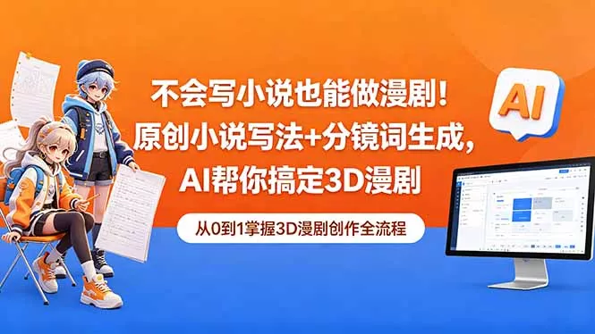 不会写小说也能做漫剧!原创小说写法+分镜词生成,AI帮你搞定3D漫剧-知峰社