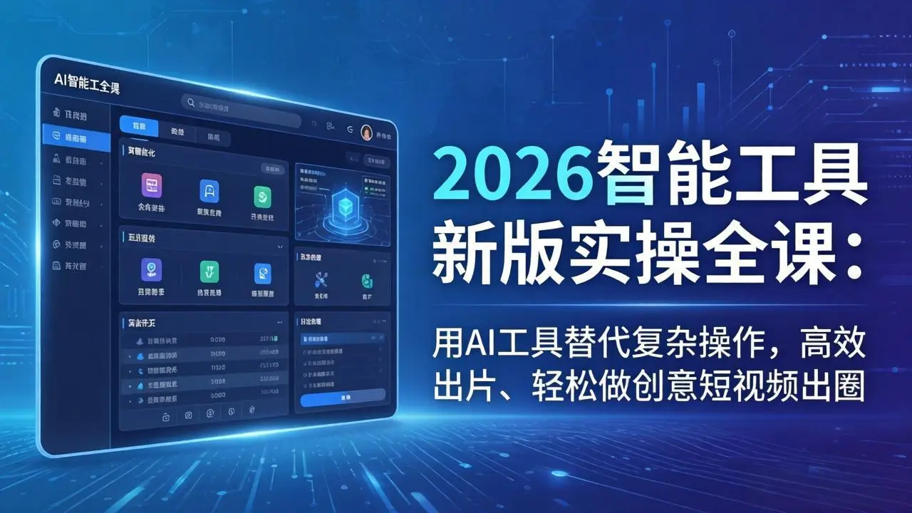 2026智能工具新版实操全课:用AI工具替代复杂操作,高效出片、轻松做创意短视频出圈-知峰社