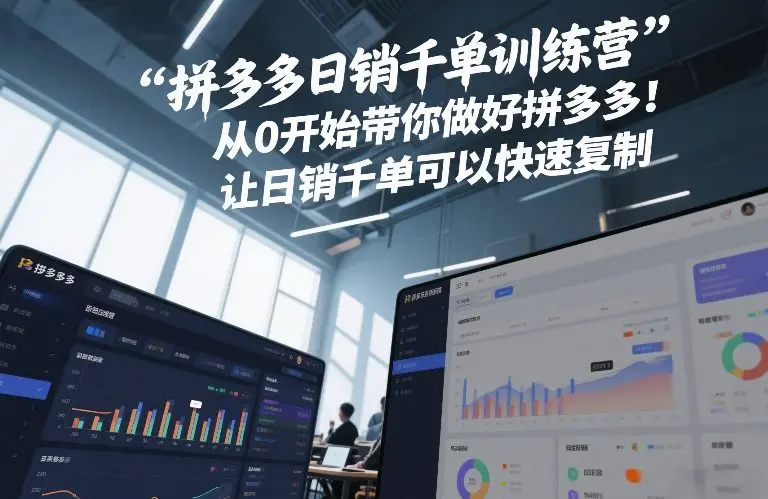 拼多多日销千单训练营,从0开始带你做好拼多多,让日销千单可以快速复制(更新26年3月)-知峰研习社