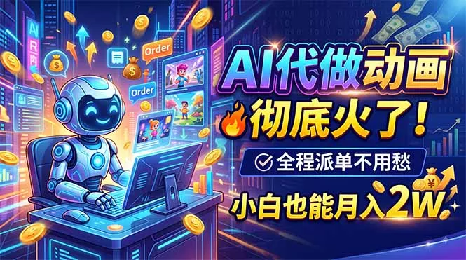AI代做动画,彻底火了!全程派单不用愁,小白也能月入2W-知峰社