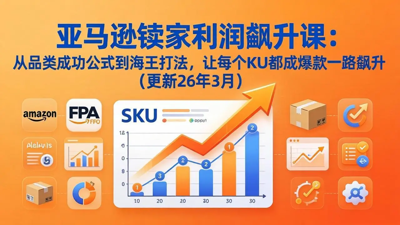 亚马逊卖家利润飙升课:从品类成功公式到海王打法,让每个SKU都成爆款一路飙升(更新26年3月-知峰社