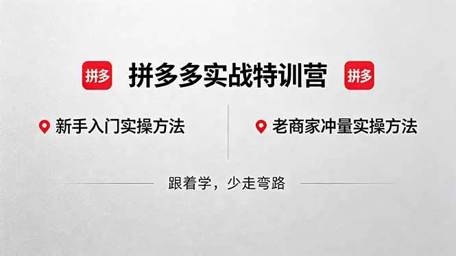 拼多多实战特训营(更新5月3-知峰社