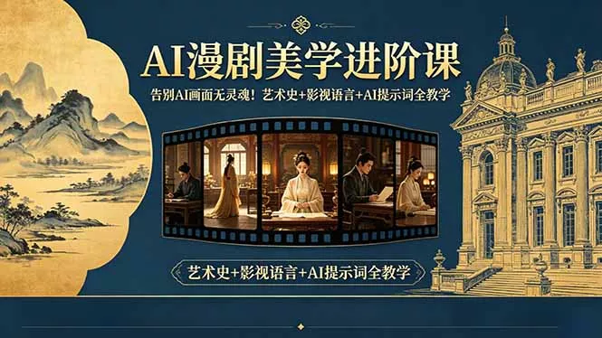告别AI画面无灵魂!AI漫剧美学进阶课-更新,艺术史+影视语言+AI提示词全教学-知峰社