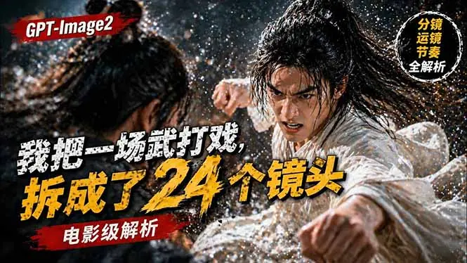 用GPT-Image2,把一段武打对决拆成24个连续镜头,从人物建立、动作衔接、运镜节奏,到情绪爆发-知峰社