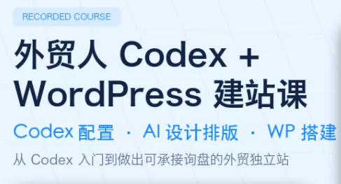 大卫·外贸人Codex + WordPress建站课(更新8月)-知峰社