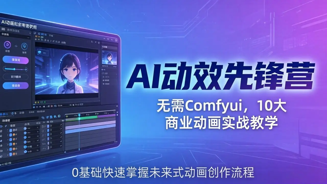 AI 动效先锋营:无需Comfyui,10大商业动画实战教学,0基础快速掌握未来式动画创作流程-知峰社