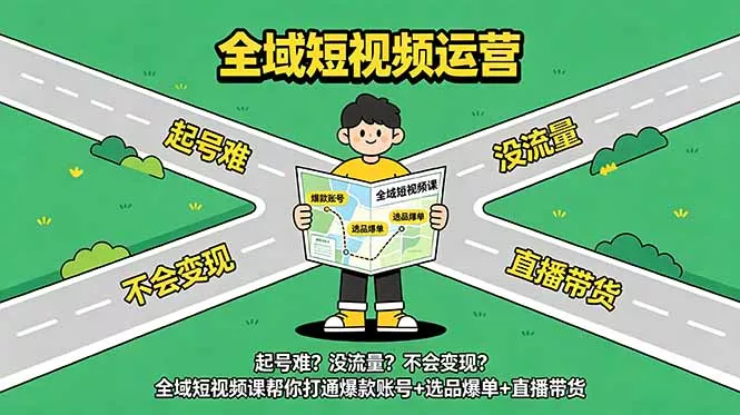 起号难?没流量?不会变现?全域短视频课帮你打通爆款账号+选品爆单+直播带货-知峰社