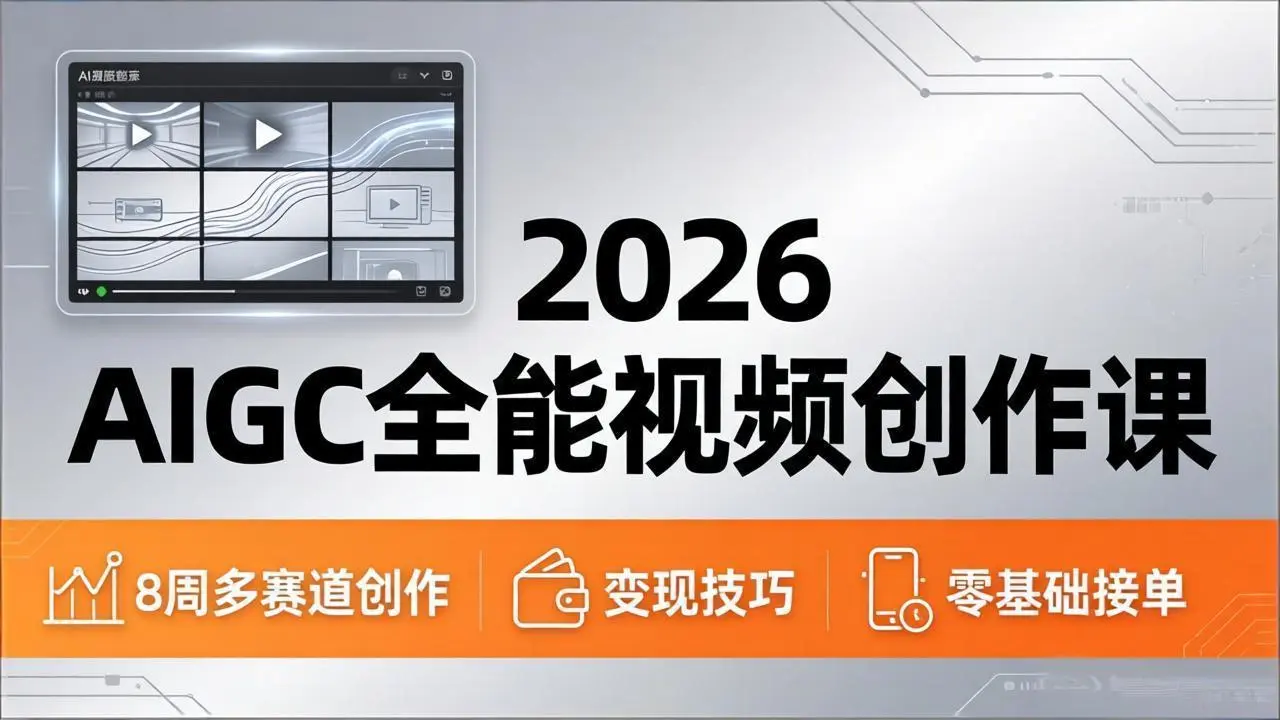 2026AIGC全能视频创作课,8周吃透多赛道创作+变现,零基础也能高效出片接单-知峰社