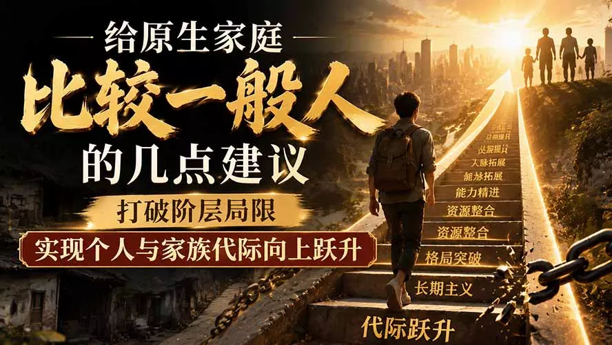 付费文章:给原生家庭比较一般人的几点建议,打破阶层局限,实现个人与家族代际向上跃升-知峰社