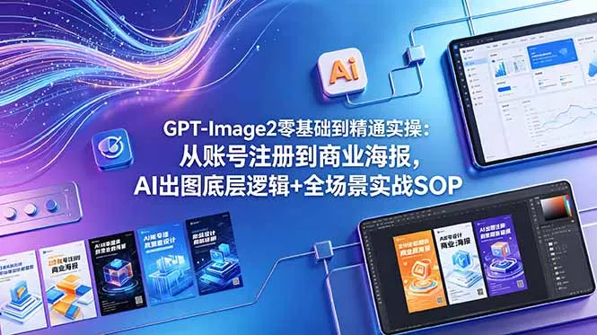 GPT-Image2零基础到精通实操:从账号注册到商业海报,AI出图底层逻辑+全场景实战SOP-知峰社