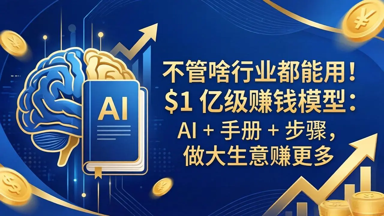 不管啥行业都能用!$1 亿级赚钱模型:AI + 手册 + 步骤,做大生意赚更多-知峰社