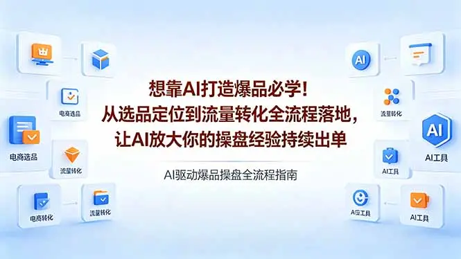 想靠AI打造爆品必学!从选品定位到流量转化全流程落地,让AI放大你的操盘经验持续出单-知峰社