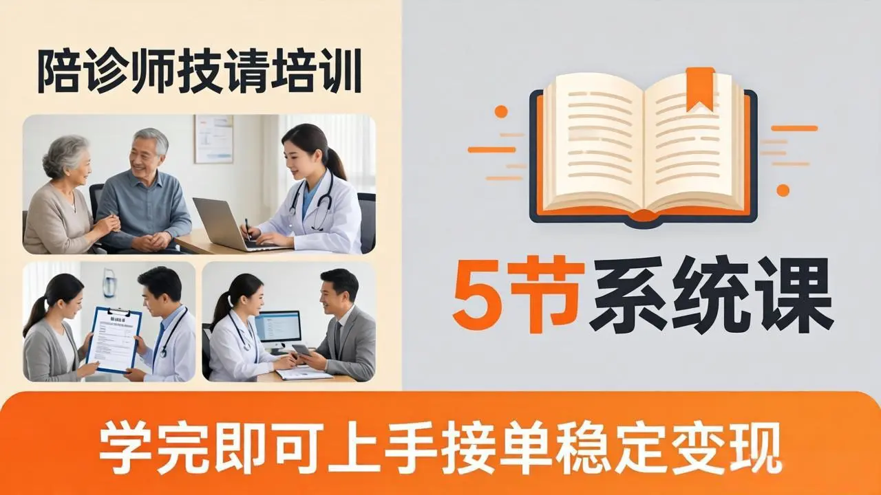 想做陪诊师不知从何下手?5节系统课教你掌握核心技能,学完即可上手接单稳定变现-知峰社