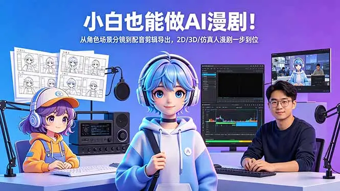 小白也能做AI漫剧!从角色场景分镜到配音剪辑导出,2D/3D/仿真人漫剧一步到位-知峰社