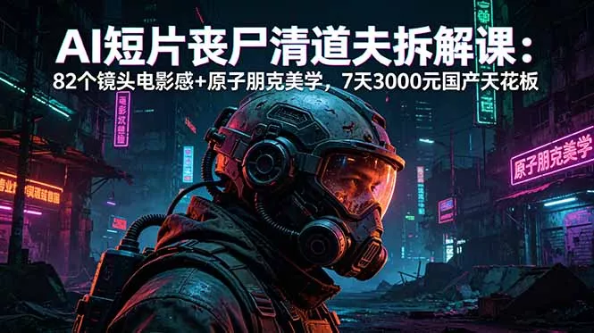 AI短片《丧尸清道夫》拆解课:82个镜头电影感+原子朋克美学,7天3000元国产天花板-知峰社