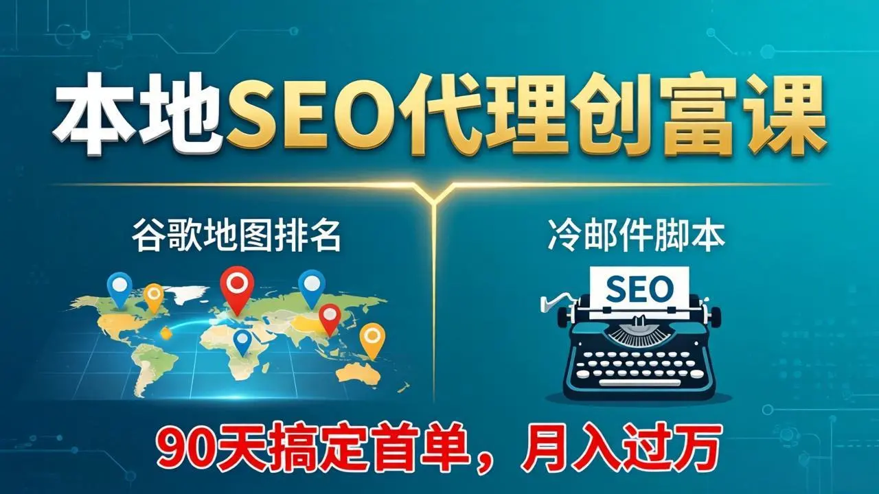 本地SEO代理创富课:谷歌地图排名+冷邮件脚本,90天搞定首单,月入过万实战体系-知峰社