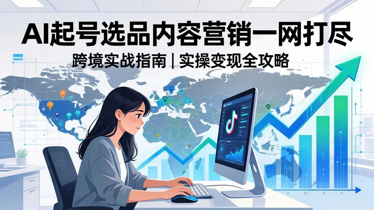 2026 TikTok 跨境AI实操:从零基础到变现全流程,AI起号选品内容营销一网打尽-知峰社