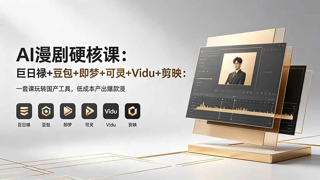AI漫剧硬核课:巨日禄+豆包+即梦+可灵+Vidu+剪映:一套课玩转国产工具,低成本产出爆款漫剧-知峰社