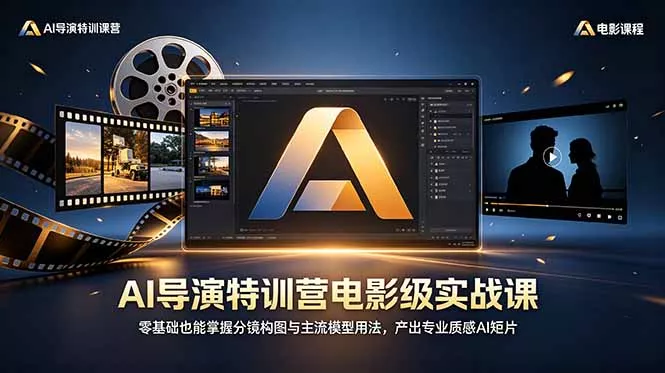 AI导演特训营电影级实战课,零基础也能掌握分镜构图与主流模型用法,产出专业质感AI短片-知峰社