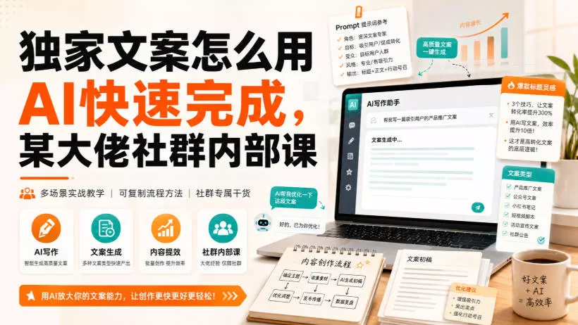 AI写独家文案实操心得,某大佬社群内部课-知峰社