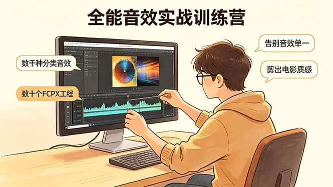 全能音效实战训练营:数千种分类音效+数十个FCPX工程,告别音效单一,剪出电影质感-知峰社