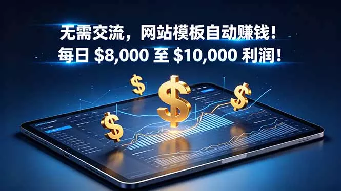 无需交流,网站模板自动赚钱!每日 $8,000 至 $10,000 利润!【原创双语字幕】-知峰社
