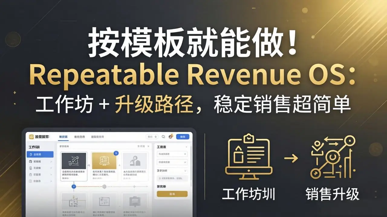 按模板就能做!Repeatable Revenue OS:工作坊 + 升级路径,稳定销售超简单-知峰社
