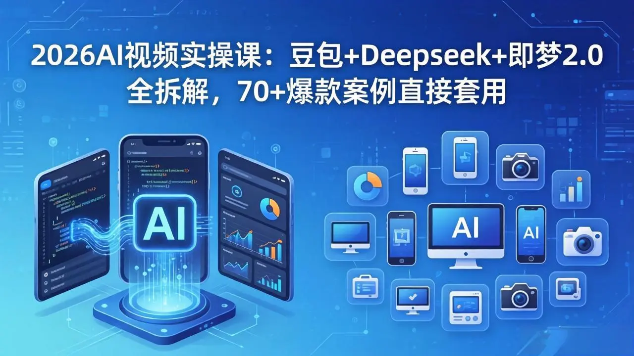 2026AI视频实操课:豆包+Deepseek+即梦2.0全拆解,70+爆款案例直接套用-知峰社