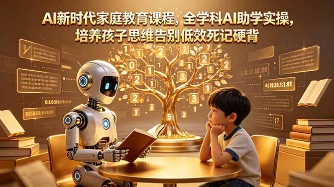 AI新时代家庭教育课程,全学科AI助学实操,培养孩子思维告别低效死记硬背-知峰社