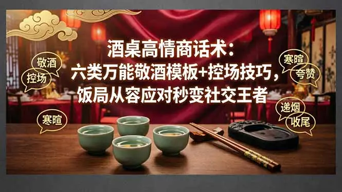 付费文章:酒桌高情商话术:六类万能敬酒模板+控场技巧,饭局从容应对秒变社交王者-知峰社