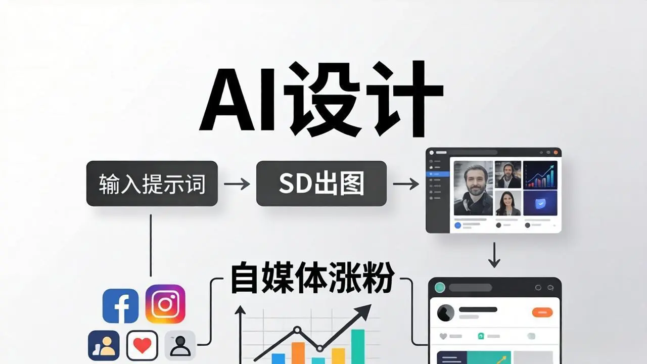 人人都是AI设计师:SD出图+自媒体涨粉一站教学,告别图文素材焦虑,AI设计让你轻松避开内卷-知峰社
