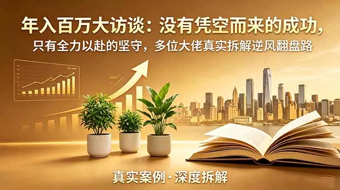 年入百万大访谈-更新:没有凭空而来的成功,只有全力以赴的坚守,多位大佬真实拆解逆风翻盘路-知峰社