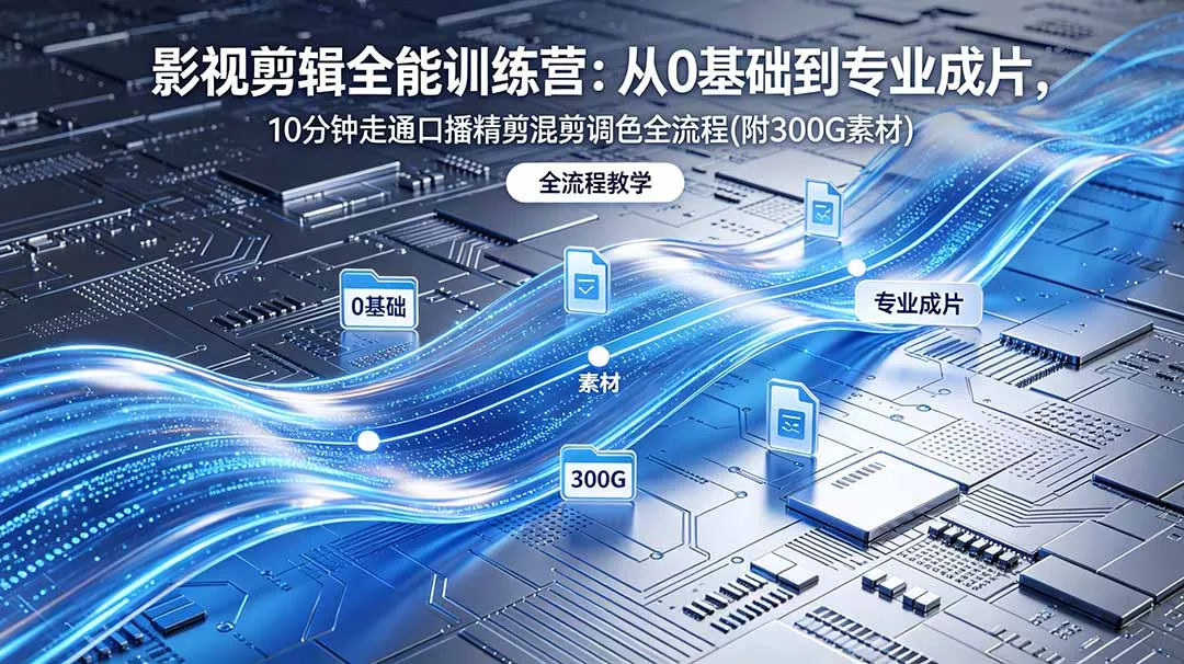 2026影视剪辑全能实战课|0基础到专业成片,全流程教学,高清带300G素材-知峰社