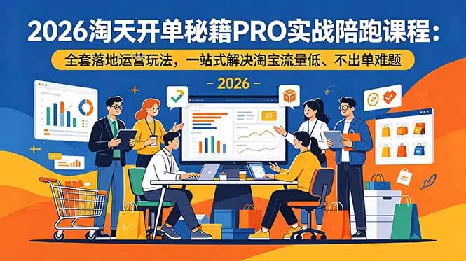 2026淘天开单秘籍PRO实战陪跑课程:全套落地运营玩法,一站式解决淘宝流量低、不出单难题-知峰社