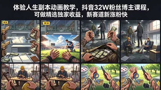 体验人生副本动画教学, 抖音32W粉丝博主课程,可做精选独家收益,新赛道新涨粉快-知峰社